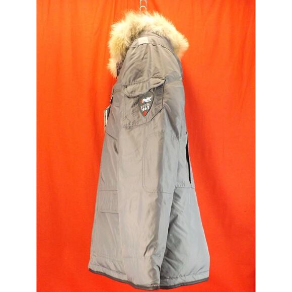NWT PAJAR CANADA GRAY NYLON COYOTE FUR HOODIE WINTER JAMES GOOSE DOWN PARKA L - Picture 4 of 9